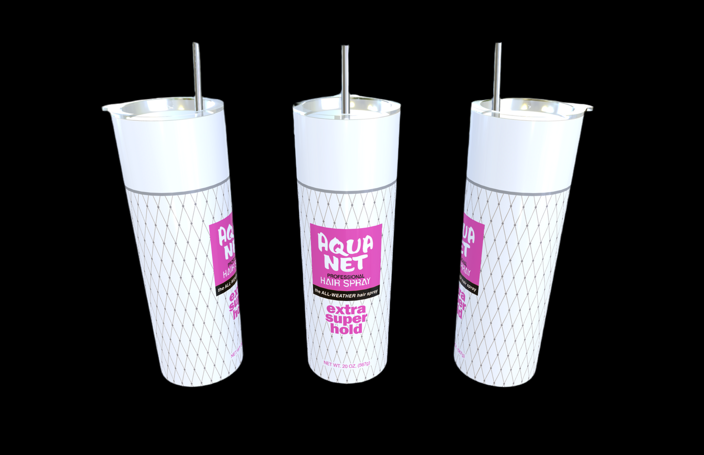 AQUA NET PINK AND WHITE TUMBLER