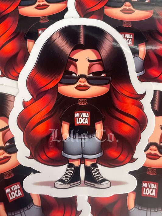 Mi Vida Loca Red Chula Sticker 3 x 3