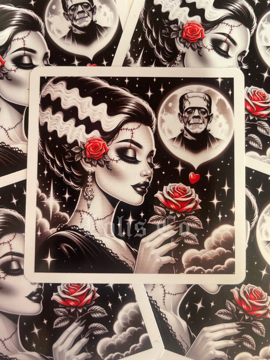 Frankie and His Boo Love in the Moon Sticker 3 x 3